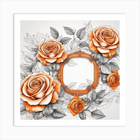 Orange Roses Frame 7 Art Print