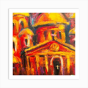 Impressionism Oil Painting, Church, Control, Banks Art Print