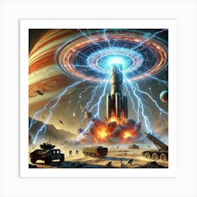 A Sci Fi Depiction Of Ion Storm Missiles Lethal Art Print