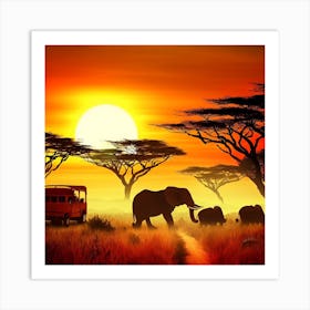 Sunset In The Savannah 1 Art Print