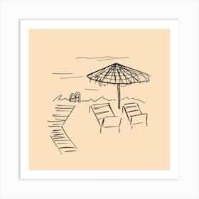 Lets Get Into the Water Swim Beach Lounger Art Print