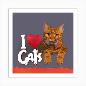 I Love Cats Art Print