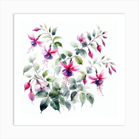 Flowers of Fuchsia 2 Art Print