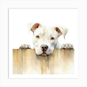 Dog Peeking Over Fence 8 Art Print