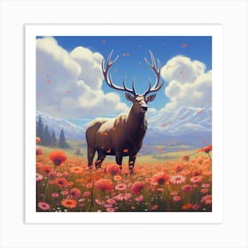 Elk In The Meadow Art Print