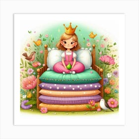 Princess On The Bed Art Print