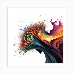 Abstract Paint Splash Art Print