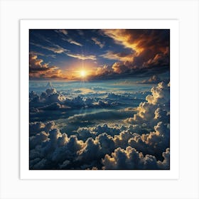 Sunrise Over Clouds 6 Art Print