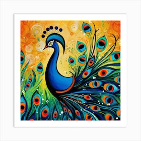 Peacock Painting 8 Art Print