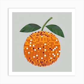 Orange Pixel Art 1 Art Print