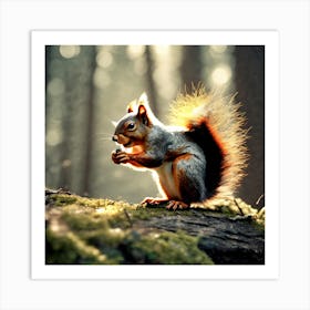 Squirrel In The Forest 191 Art Print