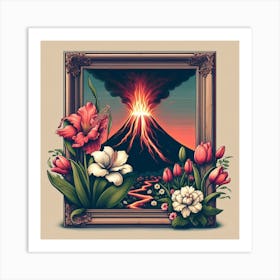 Erupting Volcano Art Print