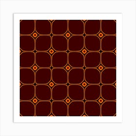 Background Pattern Design Geometric Brown Art Print