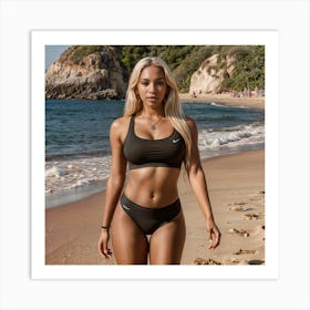 Nike Model On The Beach Art Print