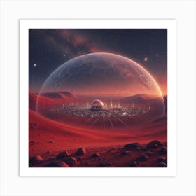 Space City On Mars Art Print