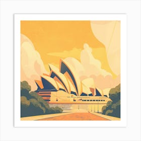 A Sydney Opera House In Sydney Lofi Illustration 1720432824 4 Art Print