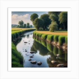 River In The Countryside 9 Art Print