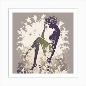 Silhouette Of A Woman Art Print