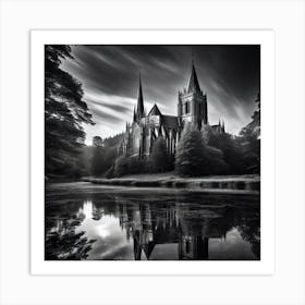 Black And White Cathedral Art Print