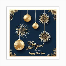 Happy New Year Background Art Print