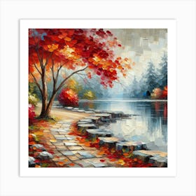 Autumn By The Lake 3 Art Print