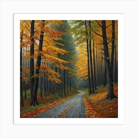 Autumn Road 1 Art Print