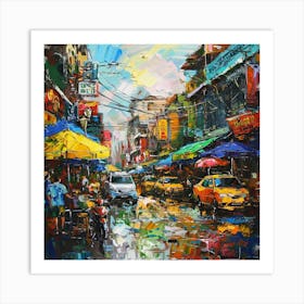 Rainy Day In The City Art Print