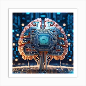 Artificial Intelligence Brain In Close Up Miki Asai Macro Photography Close Up Hyper Detailed Tr (24) Art Print