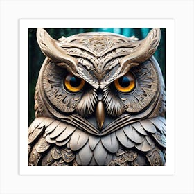 Owl In The Forest 72 Art Print