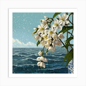 Jasmine In The Rain Art Print