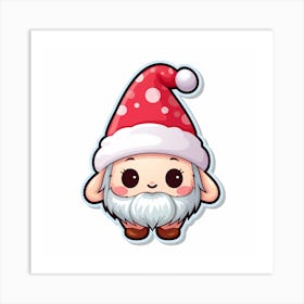 Santa Gnome Art Print