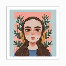 Illustration Of A Girl Art Print