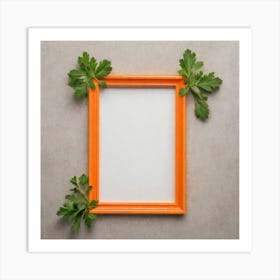 Orange Frame With Parsley Art Print