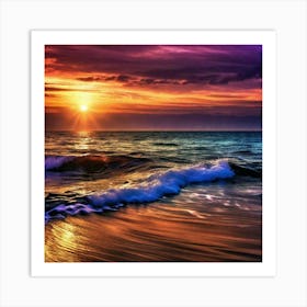 Sunset At The Beach 264 Art Print