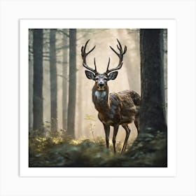 Deer In The Forest 196 Art Print