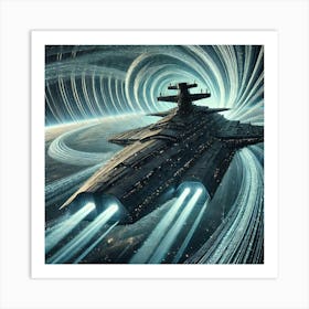 Cascade Sovereignty Scifi Aqua Bastion Command Ship Art Print