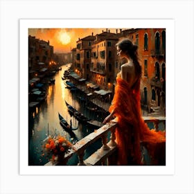 Sunset In Venice Art Print