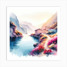 Watercolor Landscape Painting 27 Art Print