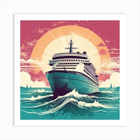 Cruise Ship In The Sea Art Print