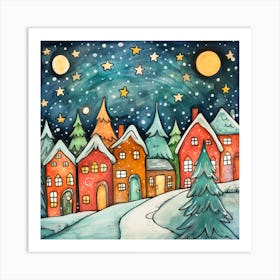 Christmas Village 32 Art Print