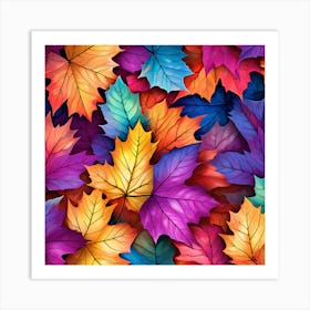 Autumn Leaves Seamless Pattern 1 Art Print