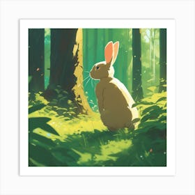 Rabbit In The Forest 40 Art Print