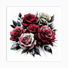 Rose flowers 3 Art Print