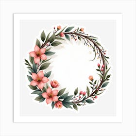 Floral Wreath 15 Art Print