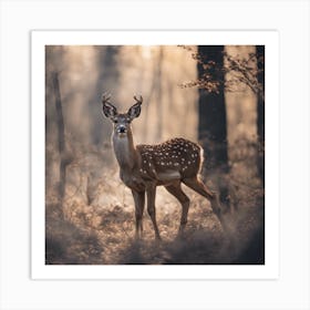 Deer In The Woods Art Print