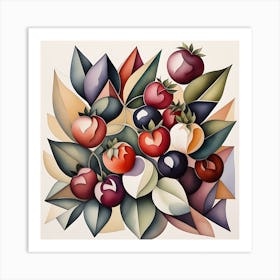 Berries And Leaves Art Print