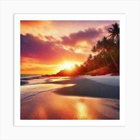 Sunset On The Beach 978 Art Print