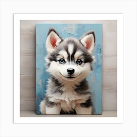 Cute baby husky 2 Art Print