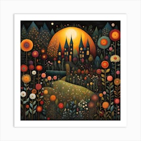 Moonlight In The Garden Art Print