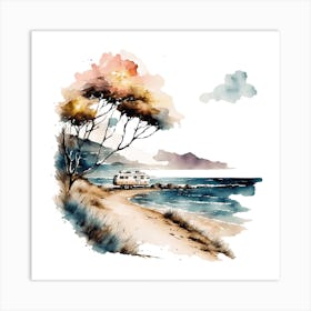 Watercolor Of A Camper 1 Art Print